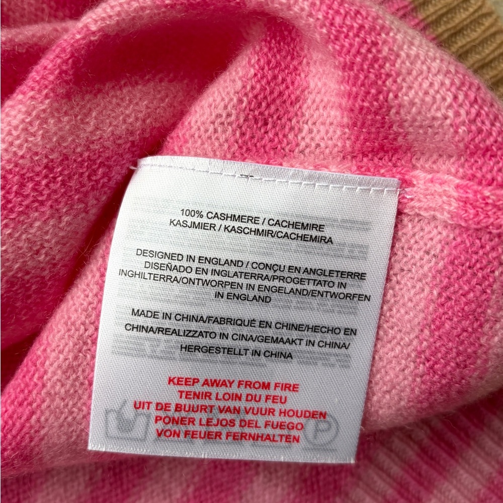 Jumper 1234 Pink Striped Women's Cashmere Sweater - Picture 10 of 12